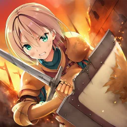 戦場に出た女性聖騎士