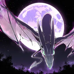 夜空を飛ぶ飛竜
