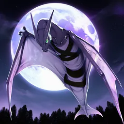 夜空を飛ぶ飛竜