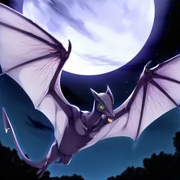 夜空を飛ぶ飛竜