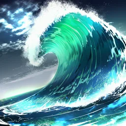 押し流す波
