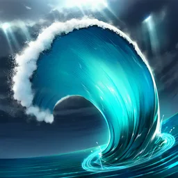 押し流す波