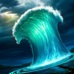 押し流す波