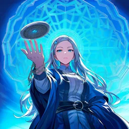 魔法護符を持つ女性