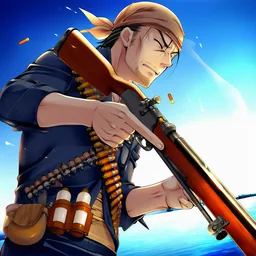 狙撃する海賊兵
