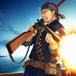 狙撃する海賊兵