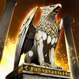 獅子鷹魔獣の石像